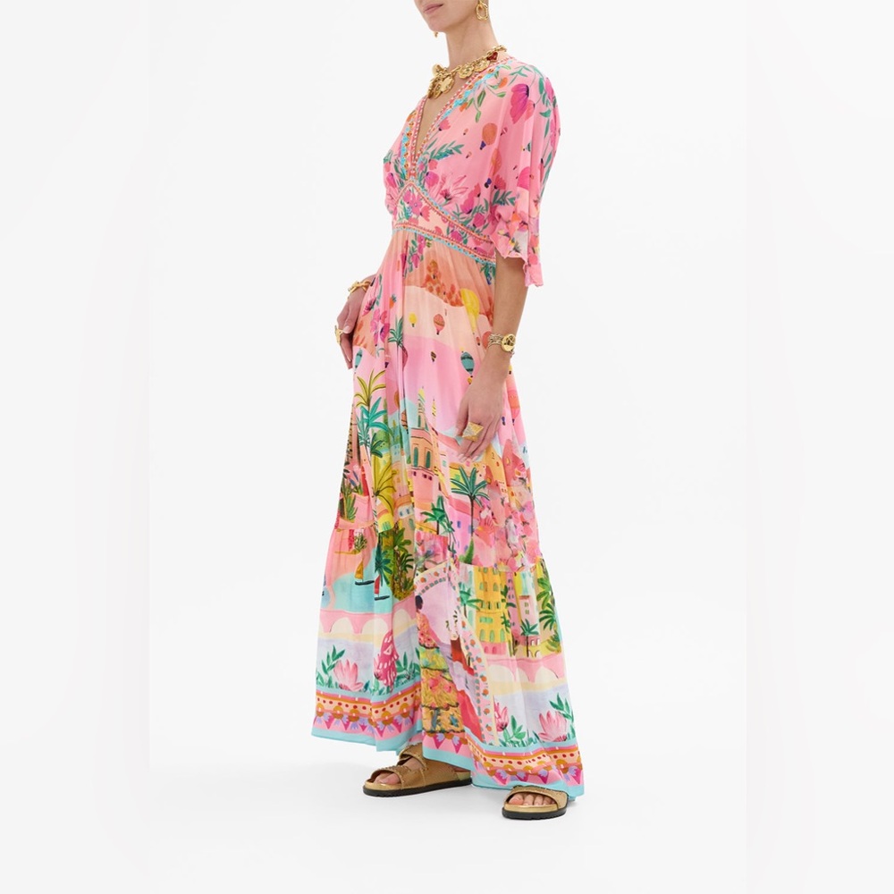 💕SOLD💕Camilla Waisted Dress With Hem Ruffle Sister Sunset - Picture 5 of 13